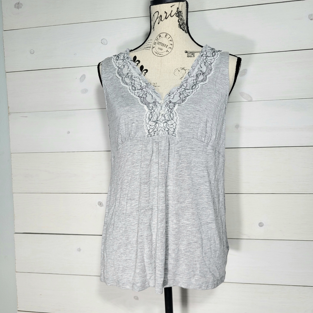 Cynthia Rowley Babydoll Camisole Lace Sleeveless Coquette Loungewear.